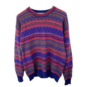 Vintage 90's Sweater Mens Medium Textured Knit Pullover Long Sleeve Dad Grandpa